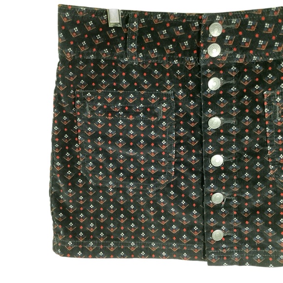 We The Free Black Patterned Corduroy Mini Skirt - Picture 3 of 9